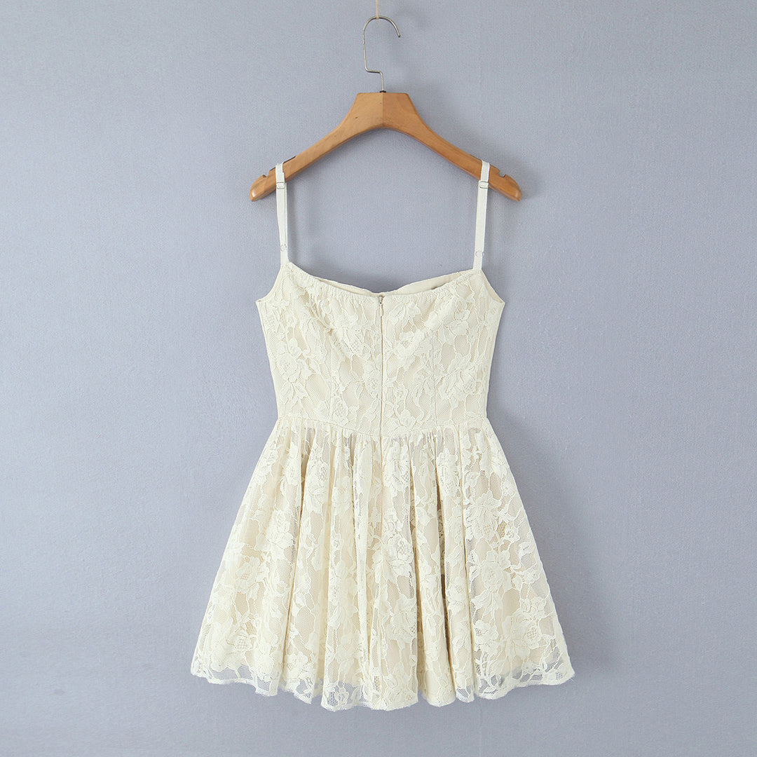 Lace patchwork camisole dress