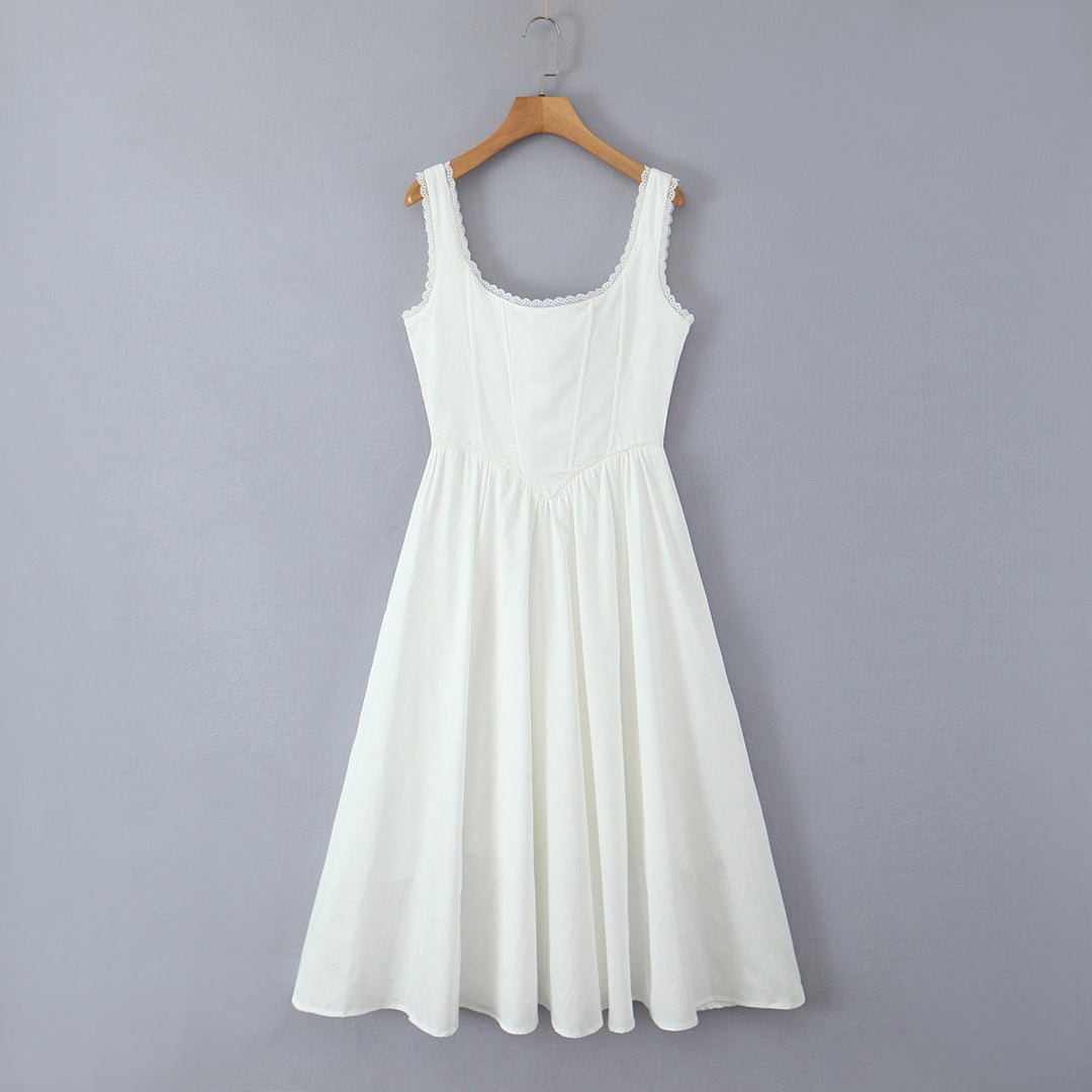 Tailored fishbone vest dress