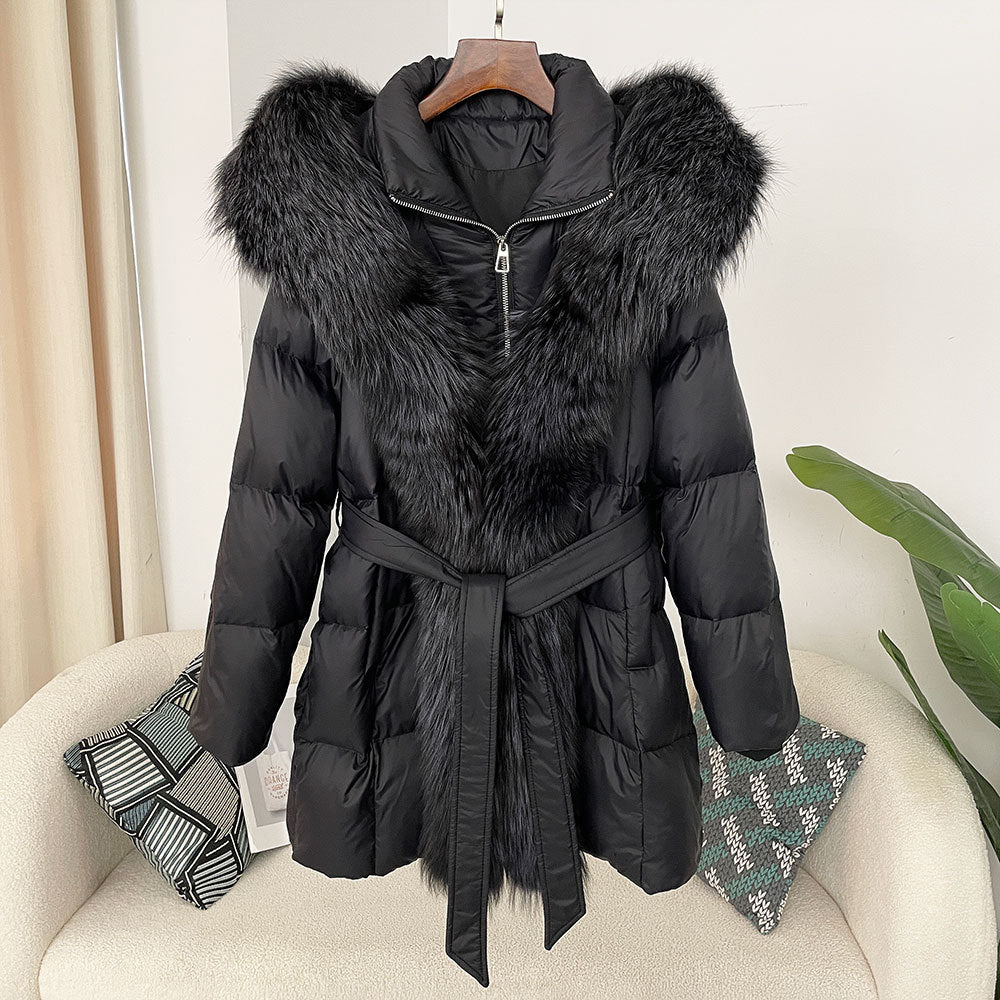 Hooded down jacket women&