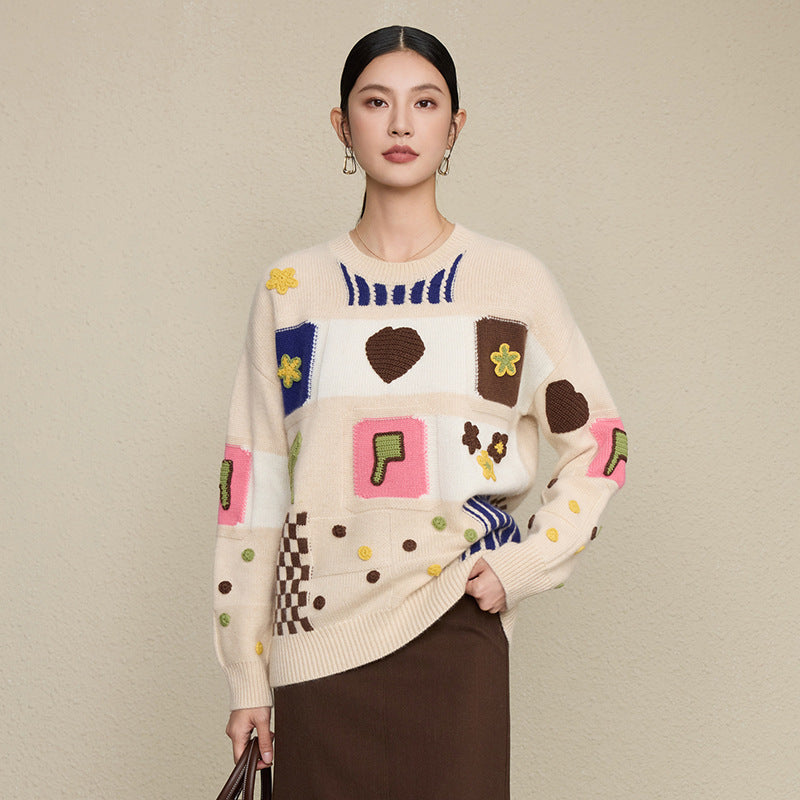 Loose color blocked sweater