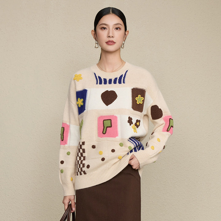 Loose color blocked sweater