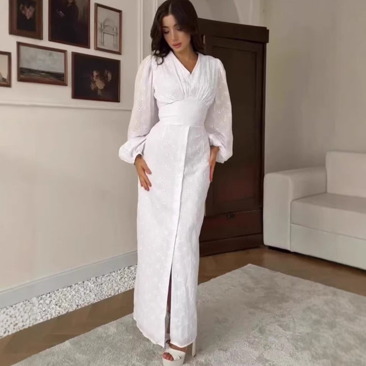 Comfortable Simple Summer Dress for Women, Long SleeveLong Dress Casual New Style, Elegant