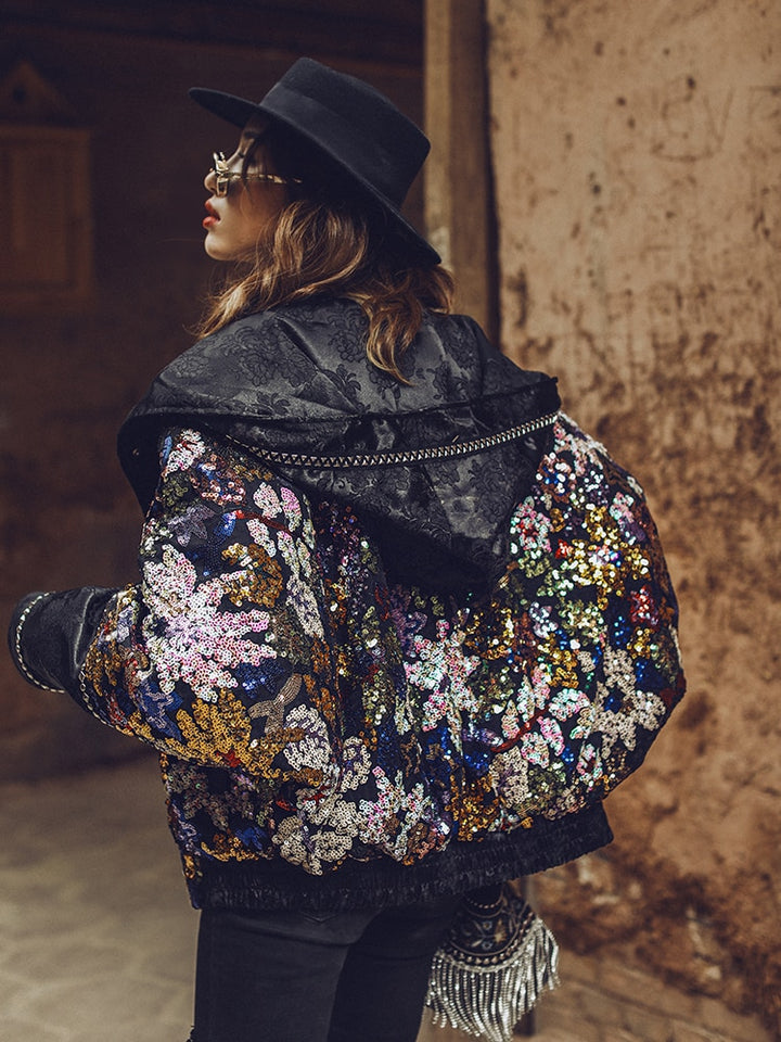 Heavy Industry Sequins Down Jacket Women&
