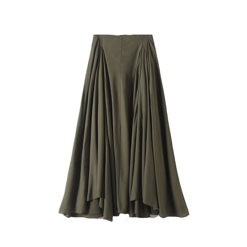 High waist slimming A-line irregular skirt half skirt for women
