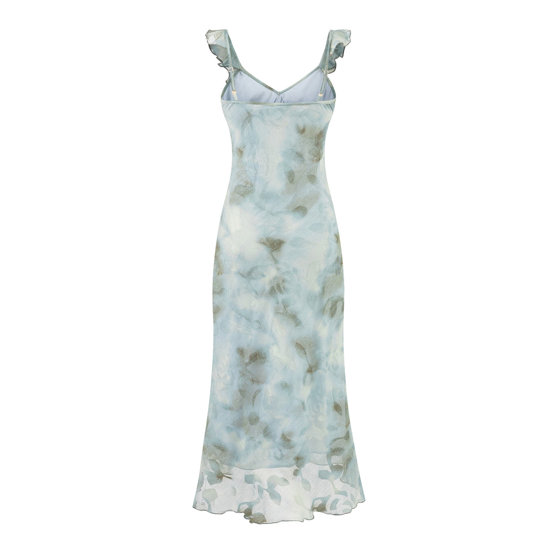 Printed camisole skirt long dress for women