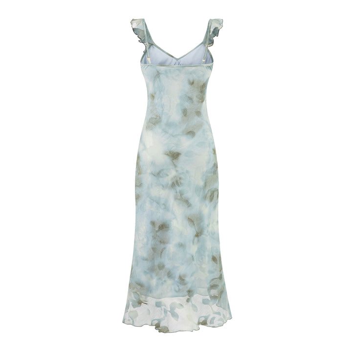 Printed camisole skirt long dress for women