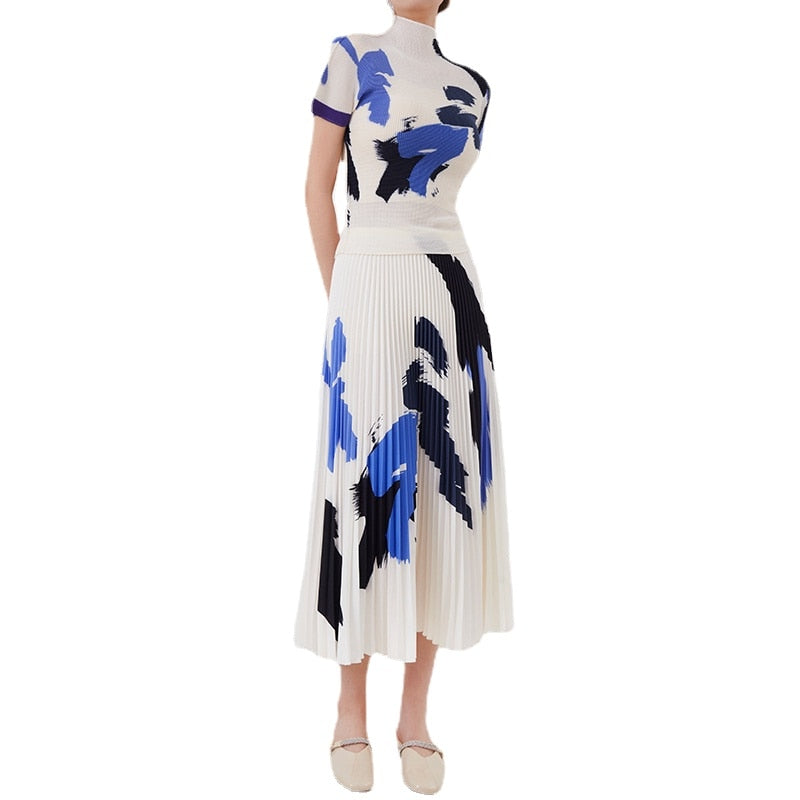 Pleated Suit Skirt New Women&