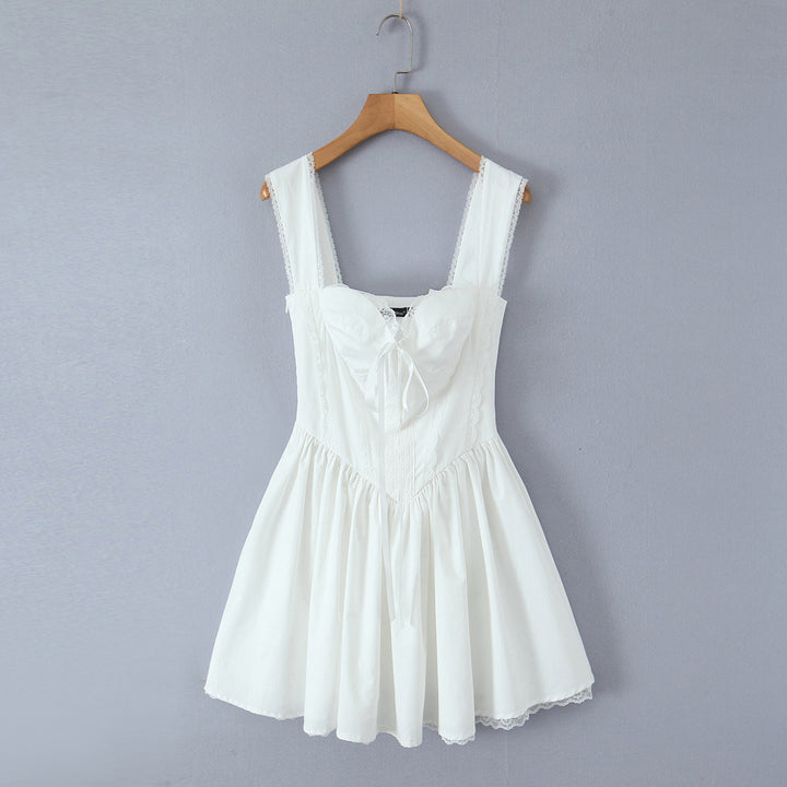 Lace Trimmed Fitted Elegant Strapless Dress