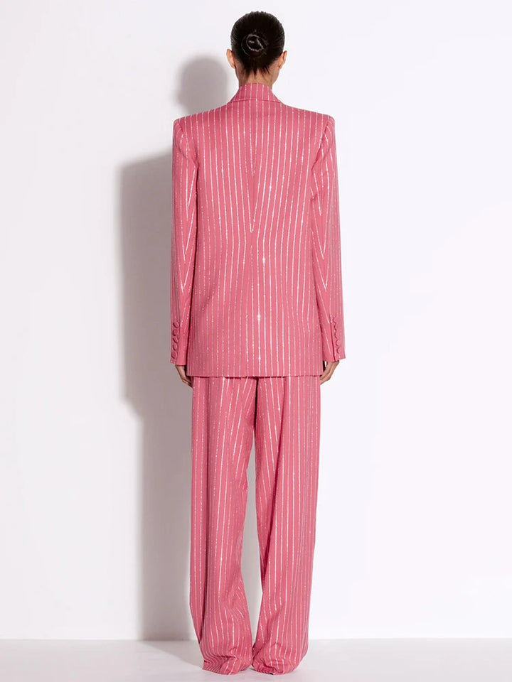 Hot diamond suit jacket and pants set two-piece setp
