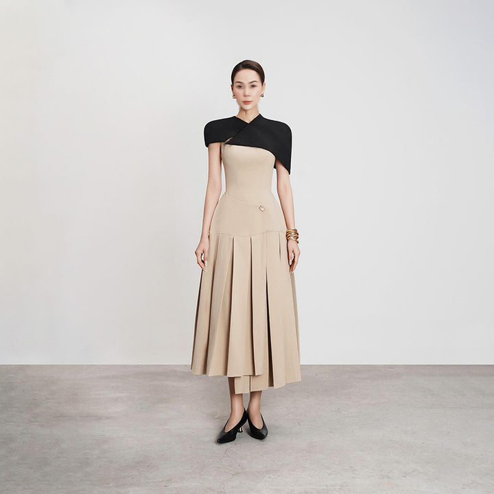 The Marceline Cinched Cape Gown