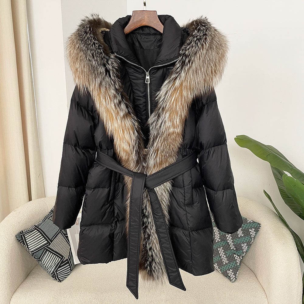 Hooded down jacket women&