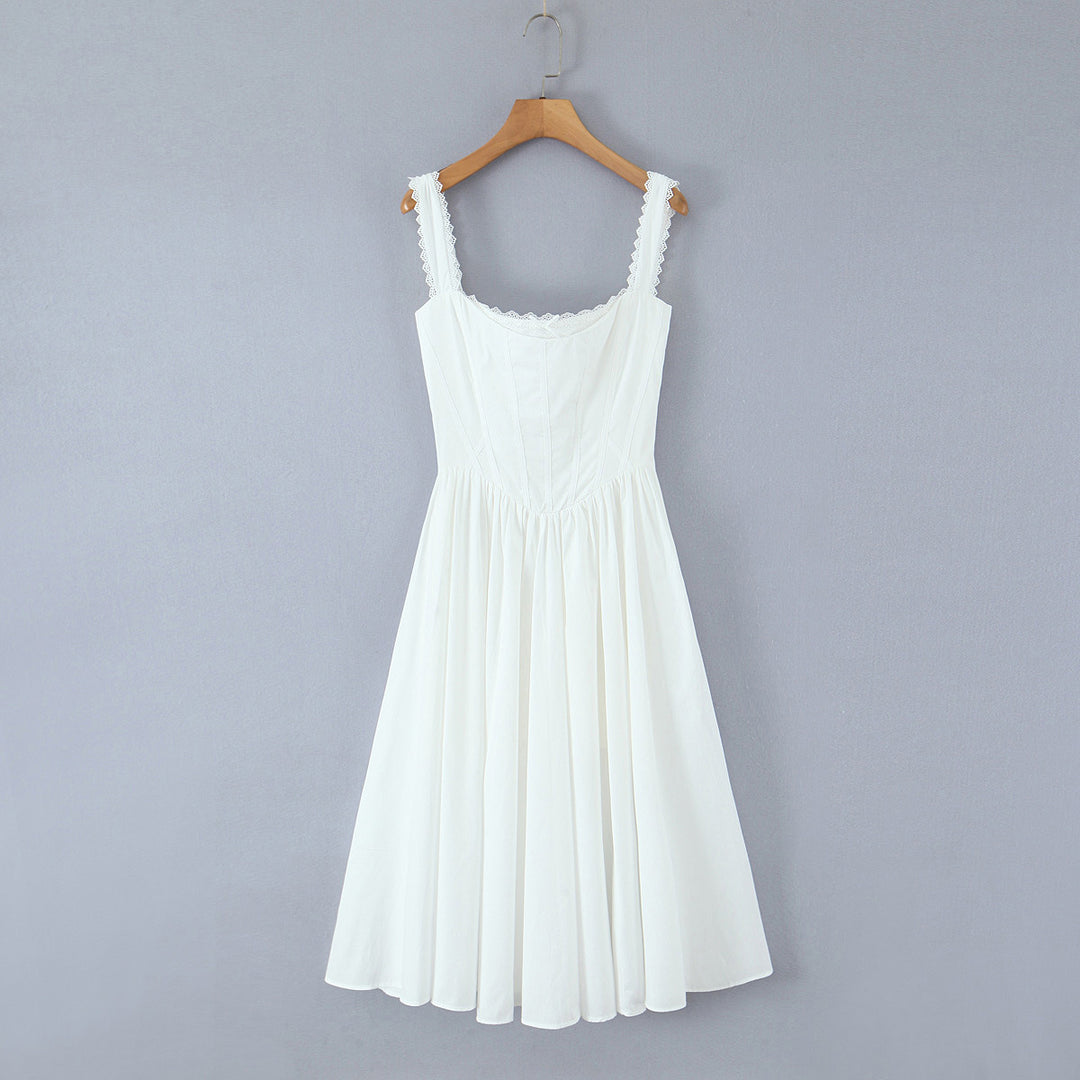 Lace back strap camisole dress