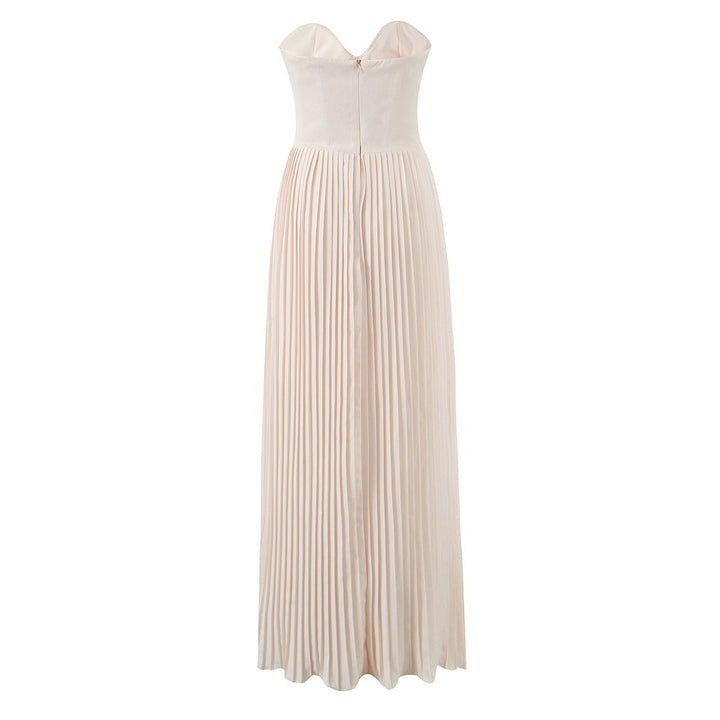 Waist cinching strapless dress