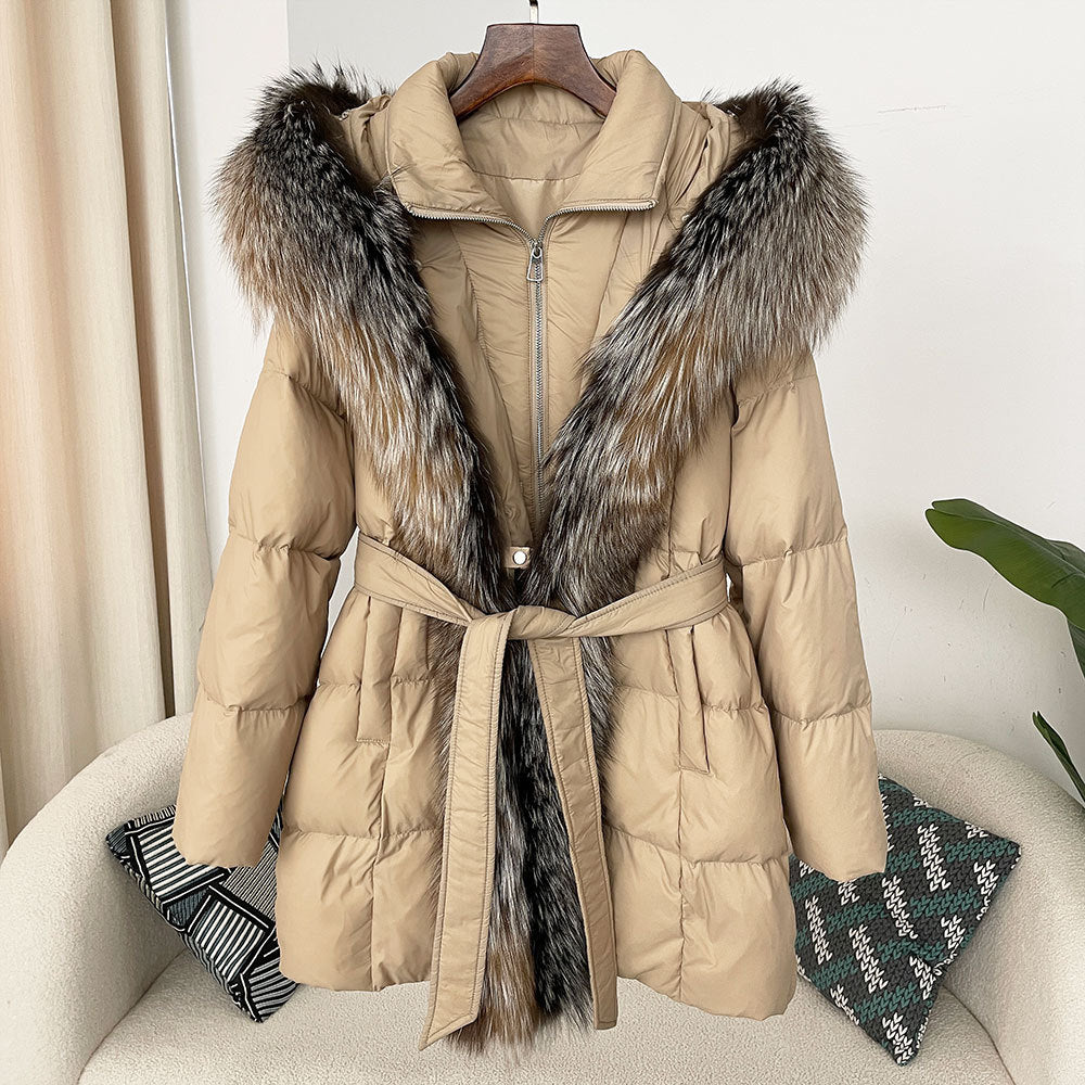 Hooded down jacket women&