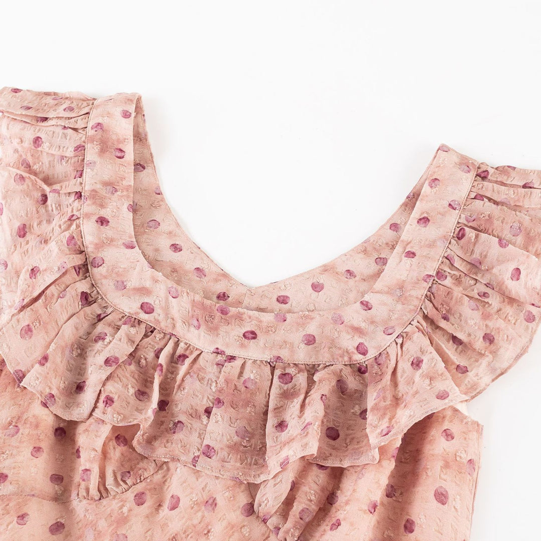 Floral Print Ruffle Pink Dress