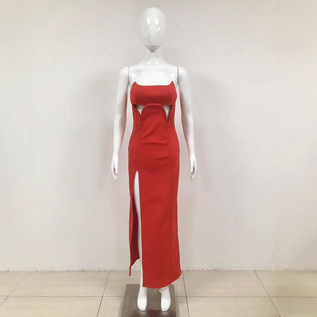 European Elegant Strapless :Sexy Long Dress
