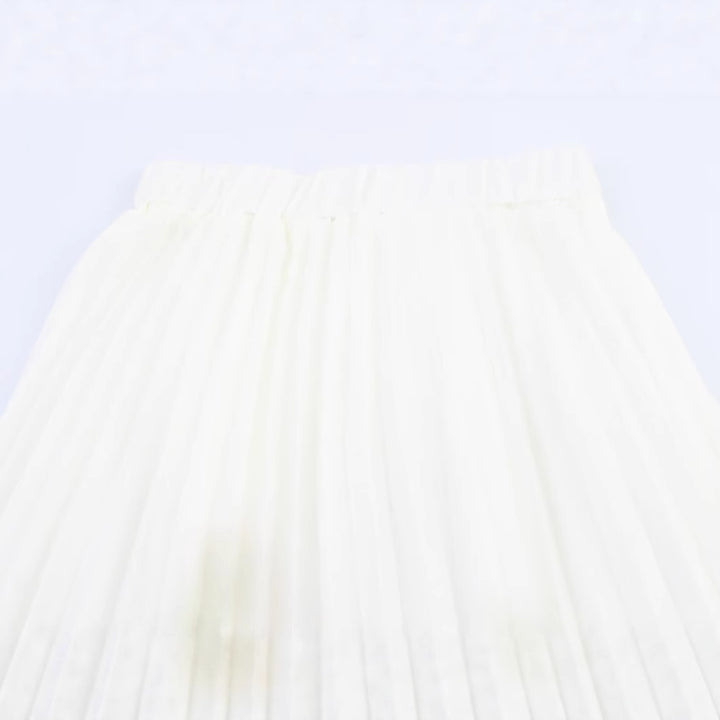 High waist slimming A-line half skirt pleated long skirt for women