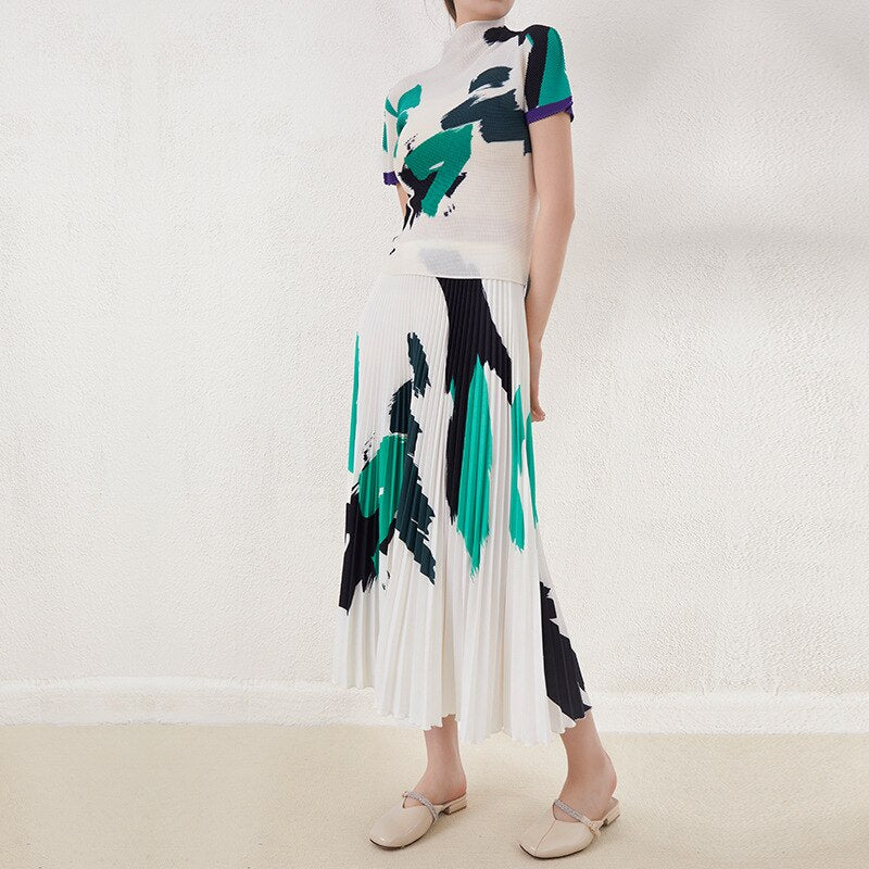 Pleated Suit Skirt New Women&