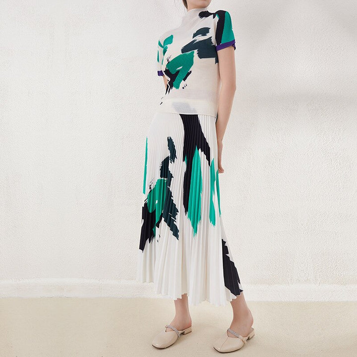 Pleated Suit Skirt New Women&