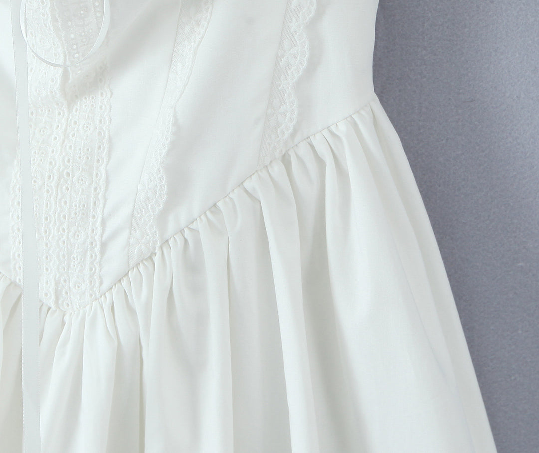 Lace Trimmed Fitted Elegant Strapless Dress