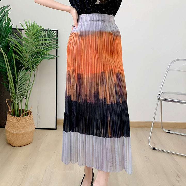 A half skirt pleated skirt women&
