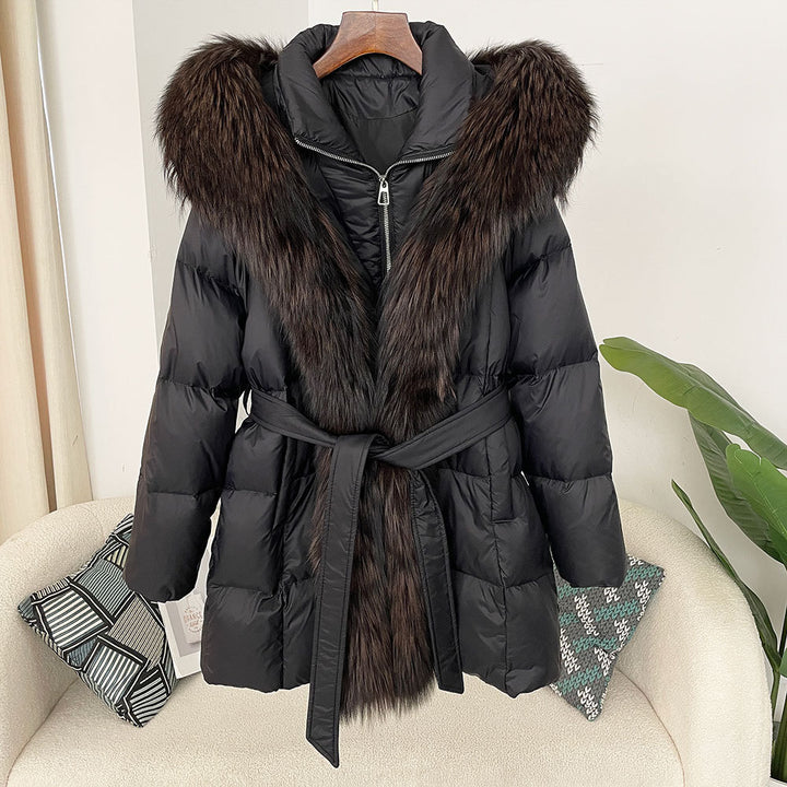 Hooded down jacket women&