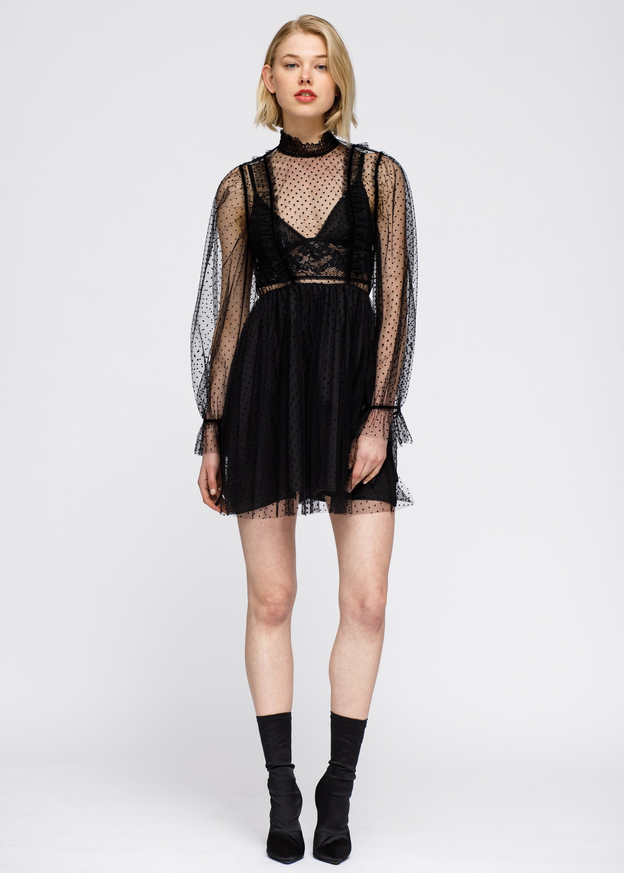 Mesh Flare Dress