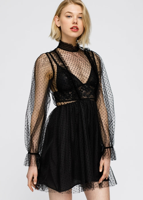 Mesh Flare Dress