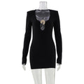 Women Clothing Sexy Low Cut Hollow Out Cutout out Tight Flattering