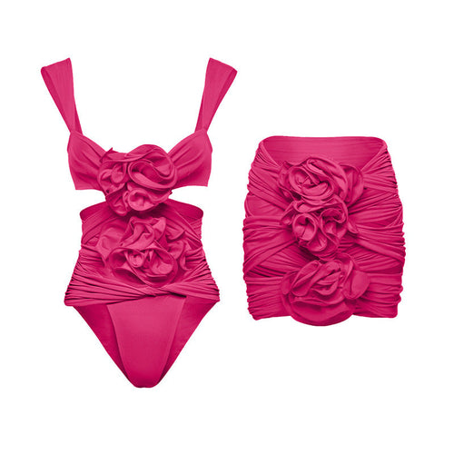 Women's Dress Flower Beach Hot One-piece