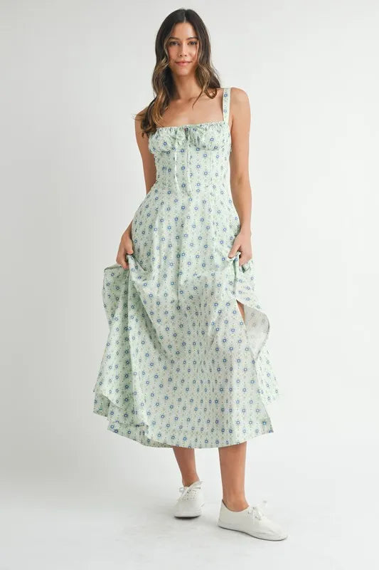 Floral  Lace Midi Dress