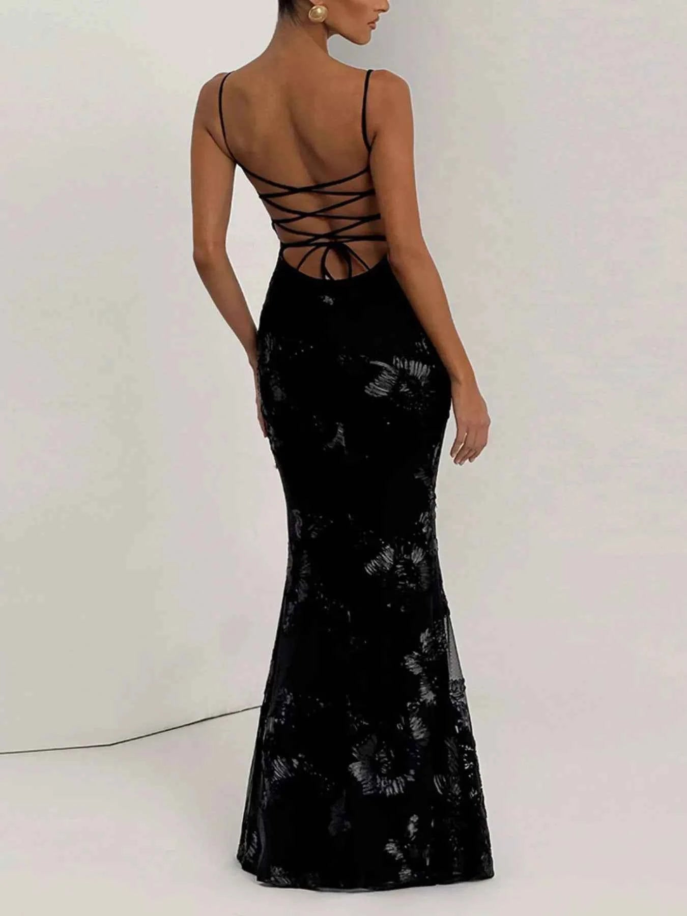 Sweetheart Neck Spaghetti Strap Maxi Dress